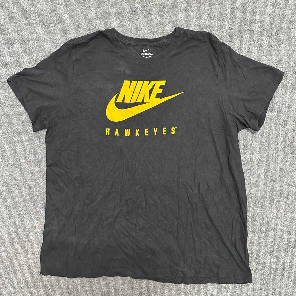 Nike T-Shirt Mens XXL Black Iowa Hawkeyes Graphic Short Sleeve NCAA Fan Gear - Picture 2 of 7